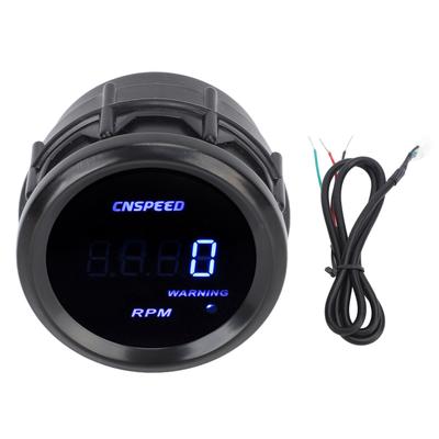 Tacômetro Digital de Carro 2 polegadas 12V 0 a 9999RPM Ultrafino Preciso Medidor de Tacômetro 52mm com Luz Azul