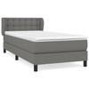3126518 vidaXL Lit à sommier tapissier avec matelas Gris foncé 80x200 cm Tissu