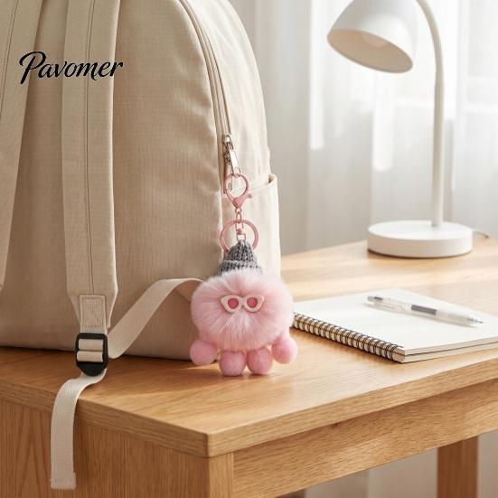 Draagbare Sleutelhanger Pluche Octopus Sleutelhanger, Donsachtig Gevuld Zee Dieren Tas Hanger, Hangende Sleutelhanger Gebreide Muts met Sleutelring voor Rugzakken en Handtassen Zacht