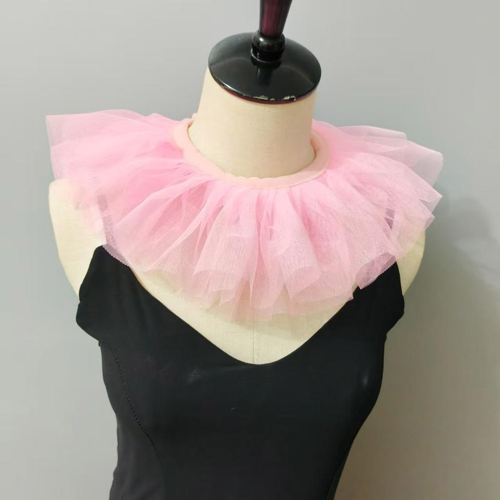 Kids Girls Renaissances Ruffled False Collar Cape Victorian Style Choker Necklace for Cosplay and Costume Accessories