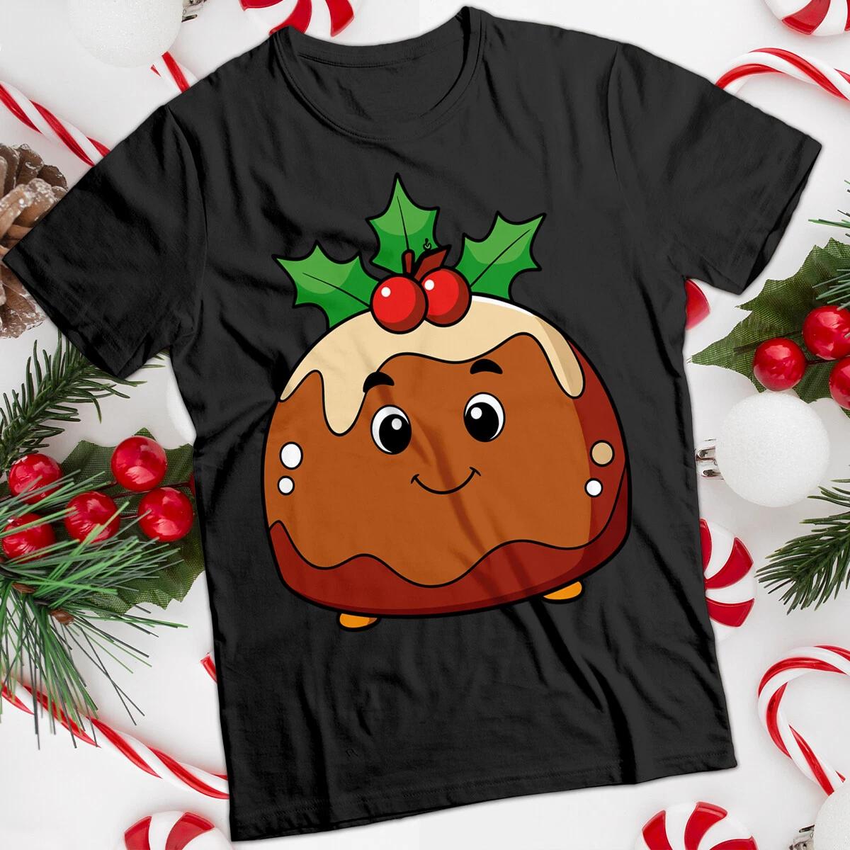 

Christmas Pudding T-Shirt Cartoon berries Mens and Womens Tee #MC 3XL