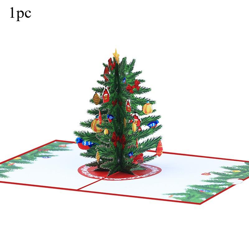 3D Pop Up Christmas Card Merry Christmas 3D Christmas Tree Greeting Card with Envelope Handmade Popup Card for Family Friends