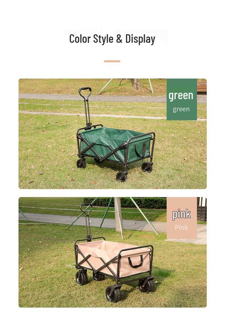 Portable Folding Cart for Camping & Shopping with 7-Inch Wheels