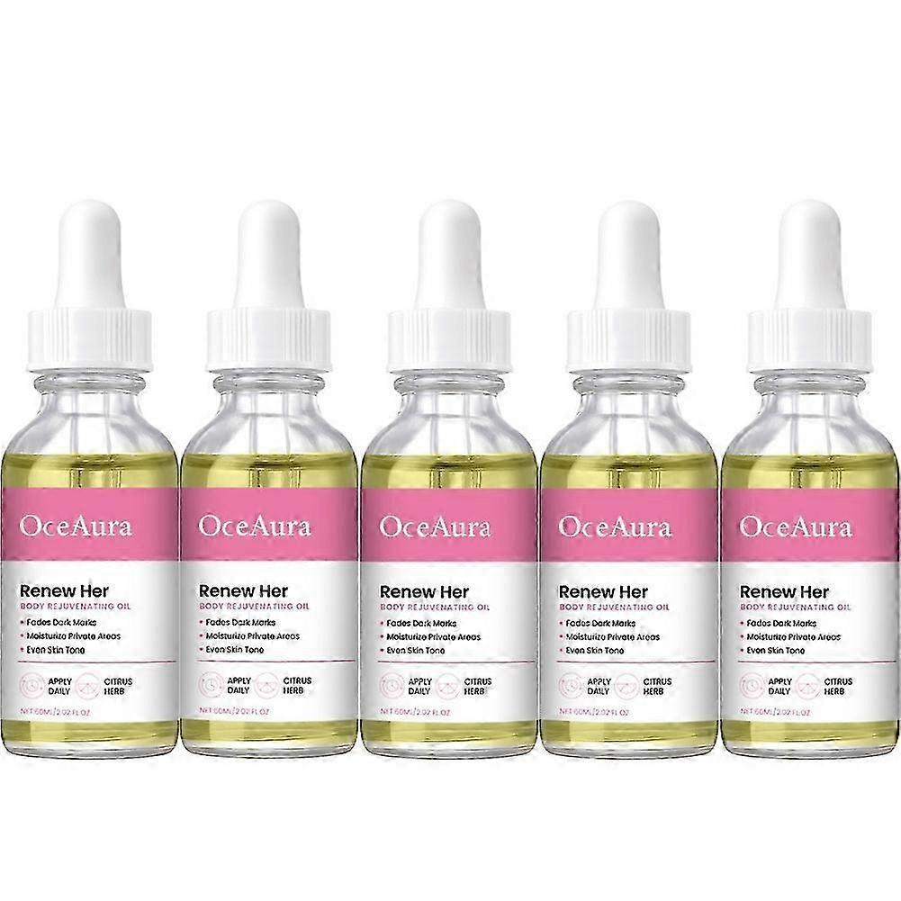 Renew Her Oil, Natural Rejuvenating Oil for Dark Spots and Ingrown Hair, For Hydration & Glow 5pcs