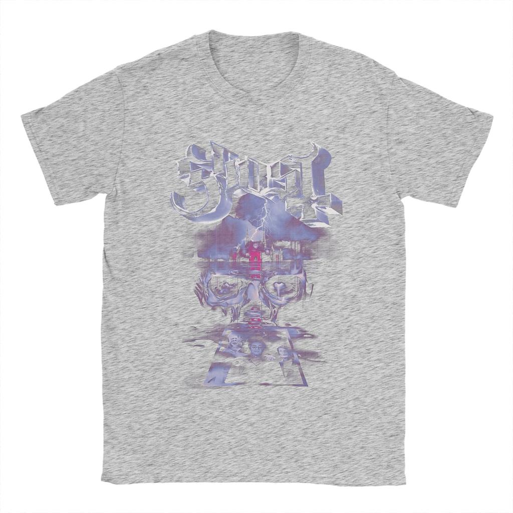 Men's T-Shirts Ghost Band Rock Metal Novelty Pure Cotton Tee Shirt Short Sleeve  T Shirt Round Neck Tops Unique