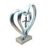 Double Love Heart Figurine Twisted Heart Shaped Resin Statue Sculpture Home Office Bookshelf Desktop Decoration Ornament