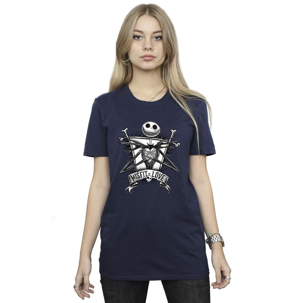 Disney Womens/Ladies The Nightmare Before Christmas Misfits Love Cotton Boyfriend T-Shirt
