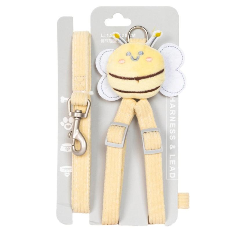 Adjustable Pet Chest Back Traction Rope Set Soft Cute out Walking Dog Rope Vest-type Pet Harness for Dog Pet Product