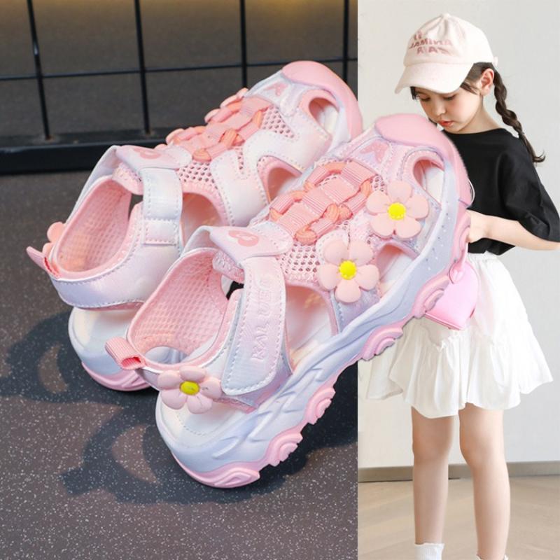 2025Summer Fashion Kids Sandals Cute Printed Girls' Princess Sandals Comfort Soft Bottom Casual Sports Child Beach Shoes Zapatos