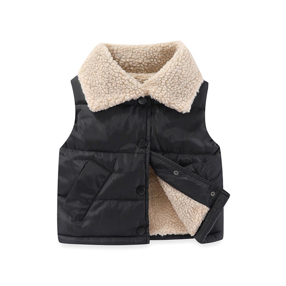 

Осенне-весенний жилет для мальчиков и девочек, пальто, новая мода, пуховик, хлопковая молния, детские утепленные жилеты, верхняя одежда для детей 1-10 лет 140(7-8T) чёрный