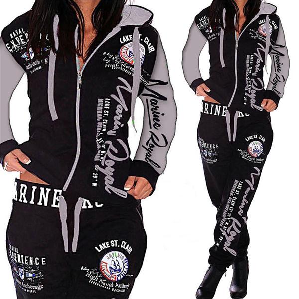 Modische Damenbekleidung, Damen-Trainingsanzug mit Kapuze, bedruckt, modische Sets, Sportbekleidung, sportliche Sets