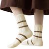 Women Twist Jacquard Fuzzy Plush Socks Winter Warm Color Block Striped Fleece Sleep Socks Thermal Floor Slipper Socks