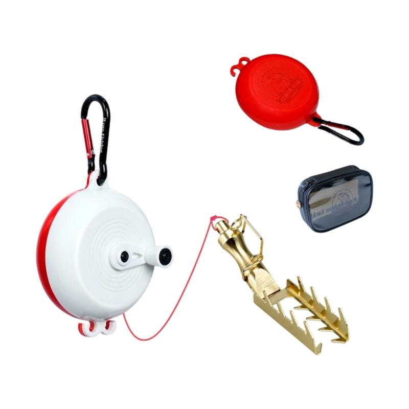 

Professional Baits Retrieval Tool Rescues Hard Baits Equipment with 30M Line for Saltwater Freshwater Fishing Easy to Use красный/белый