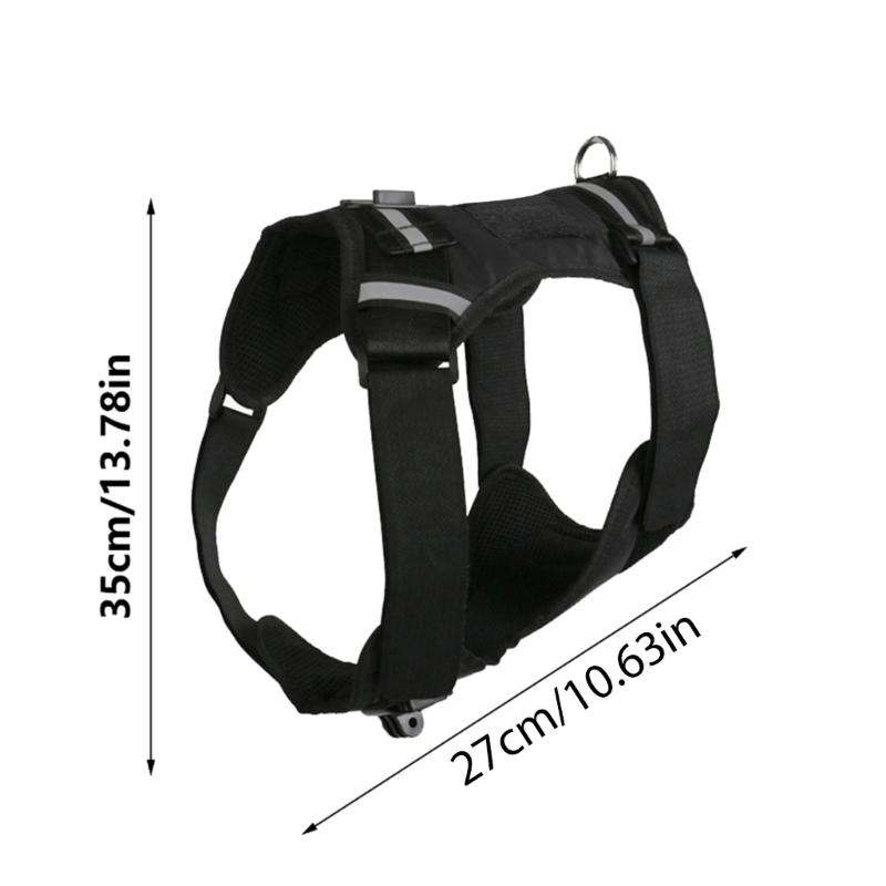 Soft Padded Pet Harness Compatible for Sports Cameras Recording from Your Dog's Perspective with Accessories