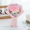 Single Woolen Knitted Flower Bouquets Rose Puff Sunflower Crochet Fake Flowers Small Home Decor Valentine's Day Gifts