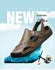 Men's Genuine Leather Cut-Out Toe Summer Sandals - Comfortable, Breathable, and Versatile for Outdoor Wear