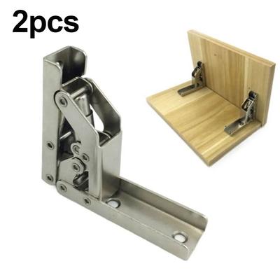 Hinges Folding Hinges Cold Rolled Steel Cabinet Furniture Hinges Brackets Home Screws Self-Locking Silver Spring Folding Hinge