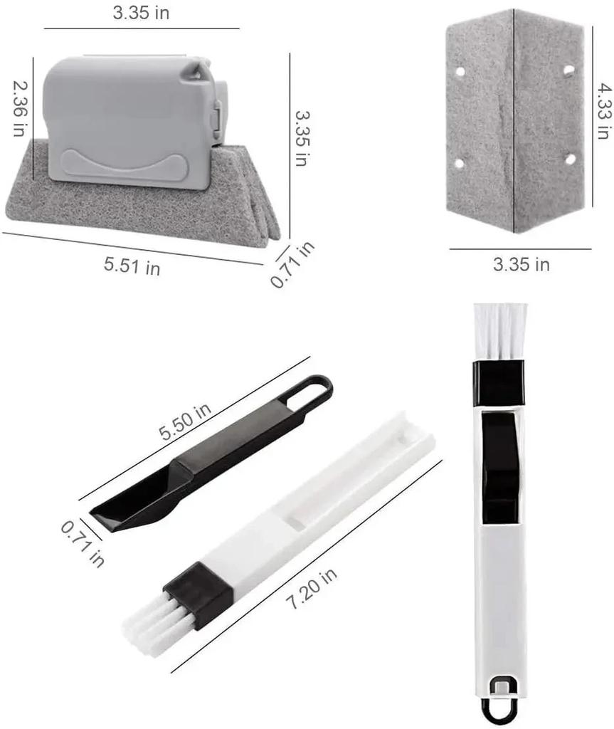 Window Track Cleaner Window Groove Cleaning Brush Tools Set for Door Groove Sliding Door Track Crevice Household Clean Tool