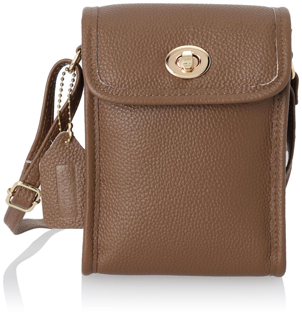 Cuco Shrink Leather Twisted Metal Vertical Pochette 2353111301 Oak (347)