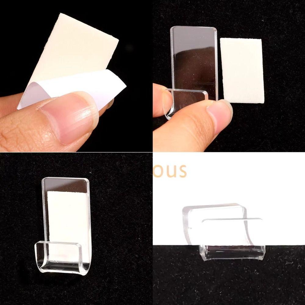 10 Stück Einfacher Acryl-Schallplattenhalter Transparente Selbstklebende Schallplatten-Display-Regal Wandmontage Dekoration Wandhaken Heim Büro