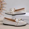 Fashion Rimocy Women Flats 2025 New Knitted Mesh Breathable Loafers Soft Comfort Pointed Toe Casual Shoes Trend Bow Decor Woman Shoes