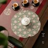 High-Grade Chinese Silk Plum Blossom Tea Mat - Square, Waterproof, Anti-Scalding, Small