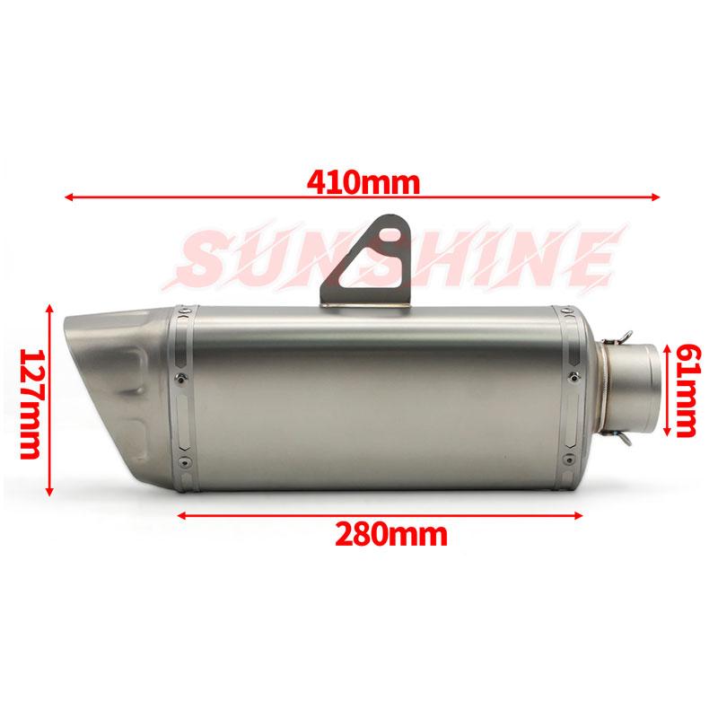 61mm Escape Moto Universal Exhaust Motorcyle Muffler Stainless Steel Motorcross Pipe For GSXR1000 ZX10R Z400 MT09 CBR1000 RS660
