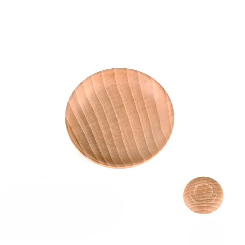 Holzteller, zarte Maserung, robust und langlebig, natürliches wildes Jujube-Holz, runder Teller im japanischen Stil, Melonen-Obstteller, Geschirr