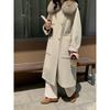Double-sided pure wool coat, high-end large fur collar warm temperament commuter hand-sewn woolen coat