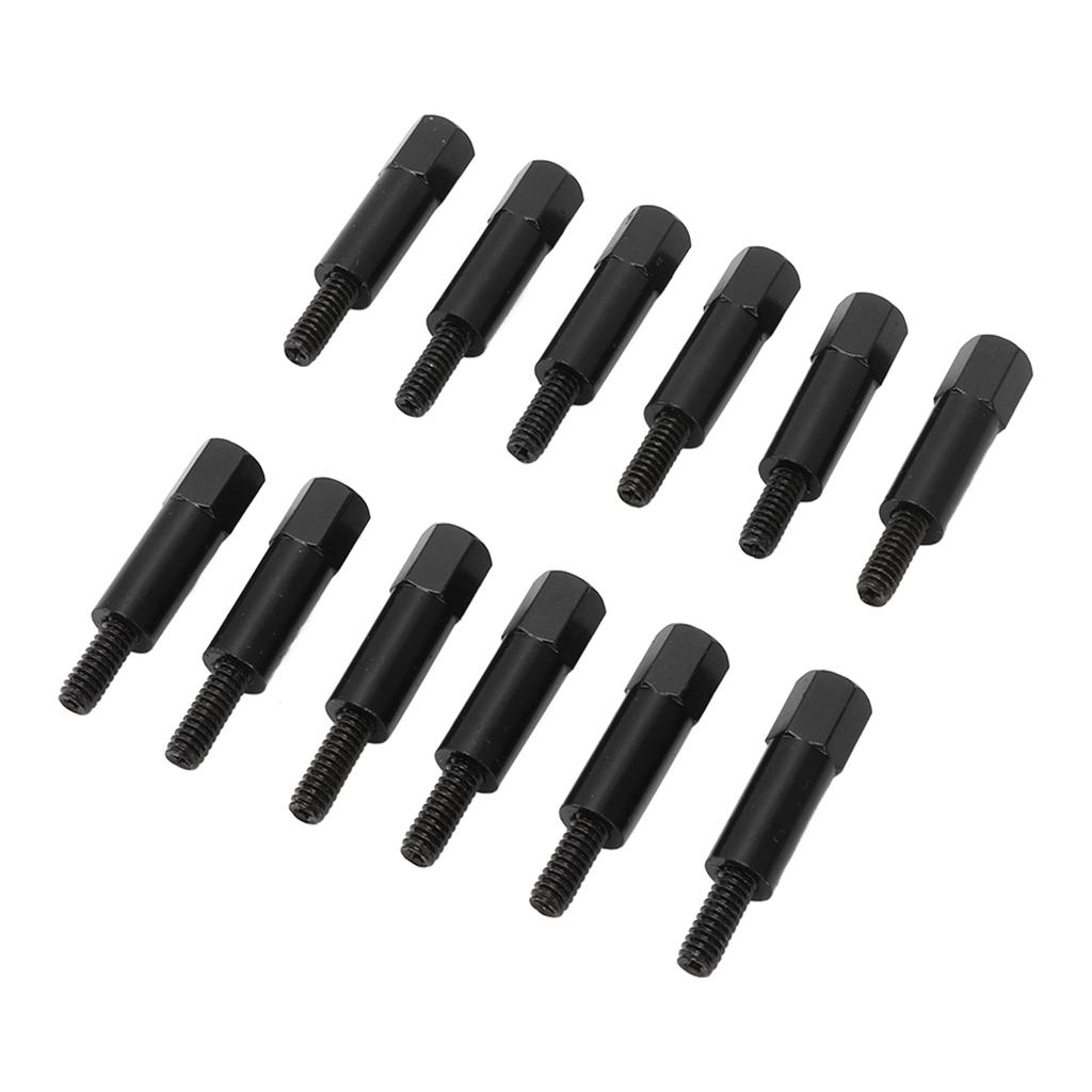 12PCS Mini Valve Cover Hex Bolt Stud Nut Set Black Replacement for Ford SB 260 289 302 351W Engine
