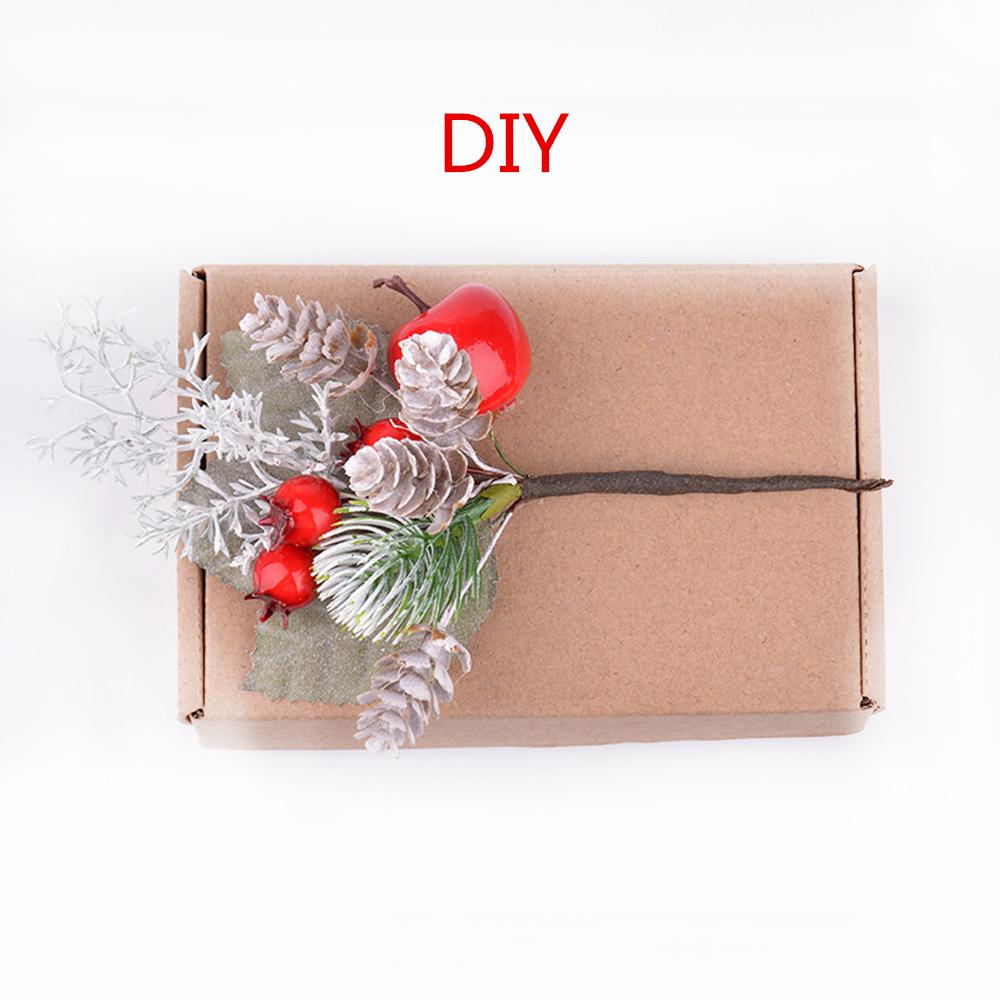 Snow White Pine Cones Artificial Plant Bouquet Christmas Party Decoration for Home Decor Xmas Tree Ornaments Wreath Accessories