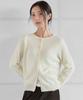 Londonda Cash Wool Pendant Objet Button Cardigan, Ivory