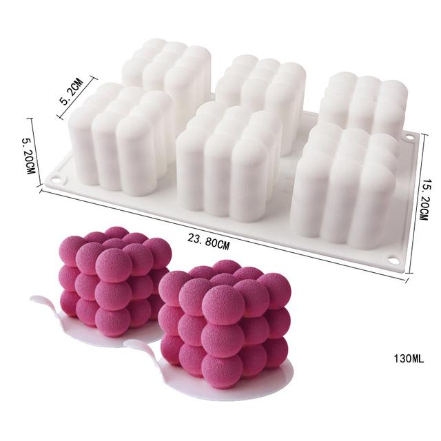 Silikonform Bakverk 3D Tårta Design Mini Cupcake Mousse Muffin Hjärta Bubbla Fyrkantig Bakform
