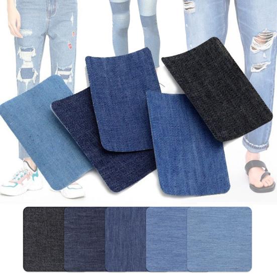 25/30ks nažehlovacích záplat Opravná sada na vnitřní straně stehen Denimové záplaty Obdélníkový eliptický čtvercový tvar Roztrhané džíny Sada ozdobných záplat na oblečení