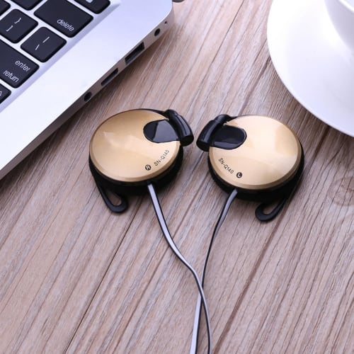 Wired Clip-on Headphones with 3.5mm Earhooks for Fitness | Hiking, Exercise, Over-Ear Gaming, Sports, and Mobile Phone Accessories, Yoga, Exercise, an