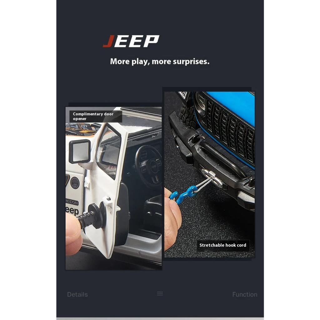 1/18 Scale Jeep Wrangler Alloy Model Car Toy with Sound and Light Effects - Perfect Gift for Kids and Collectors