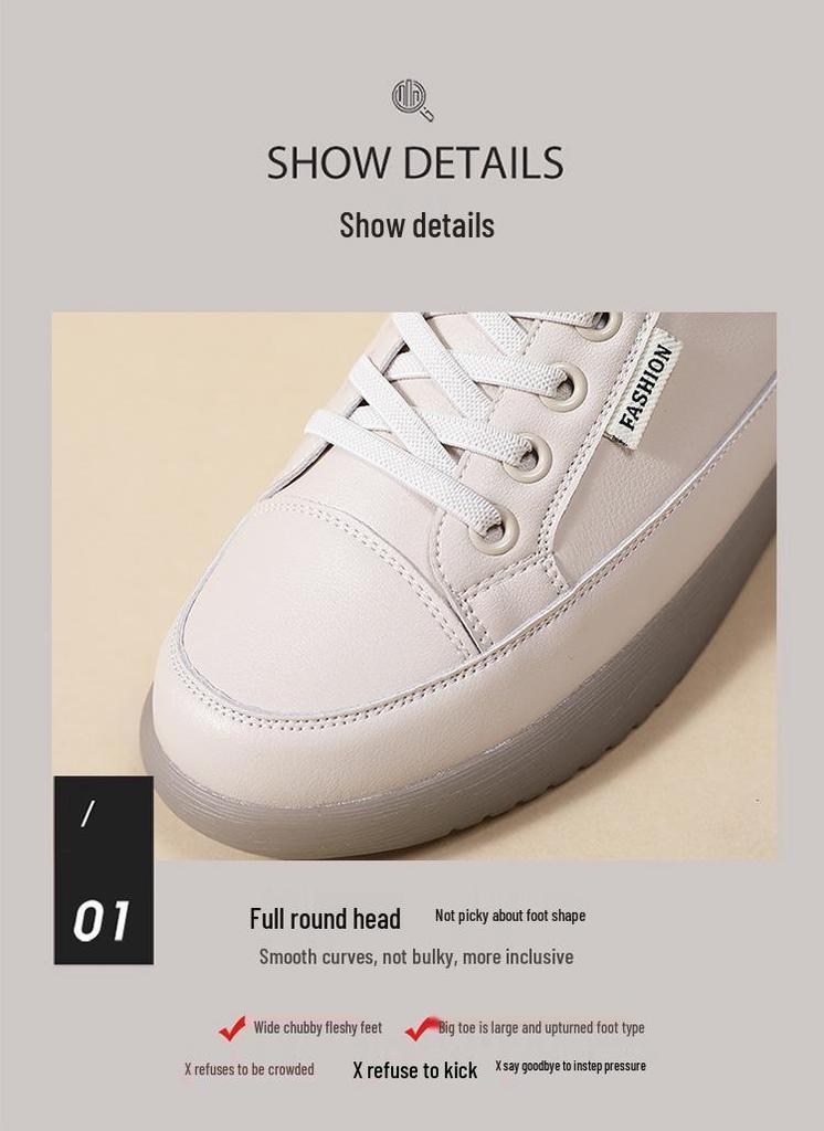 Women's Cowhide White Slip-On Shoes: Summer/Autumn Soft Sole, Casual Elastic Band Sneakers
