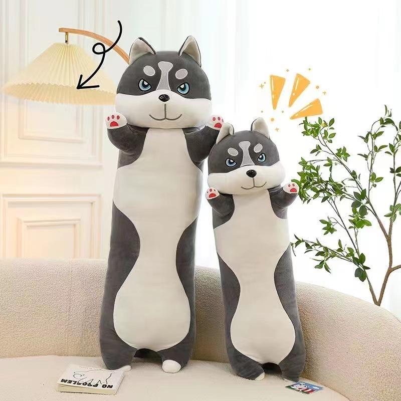 

Кукла хаски милая два ха плюшевая игрушка спящая кукла длинная подушка кукла для обнимания подарок девочке 90cm
