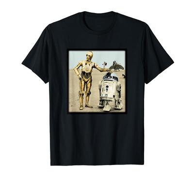 STAR WARS Classic Antique C-3PO & R2-D2 Droid Buddy Panel T-Shirt