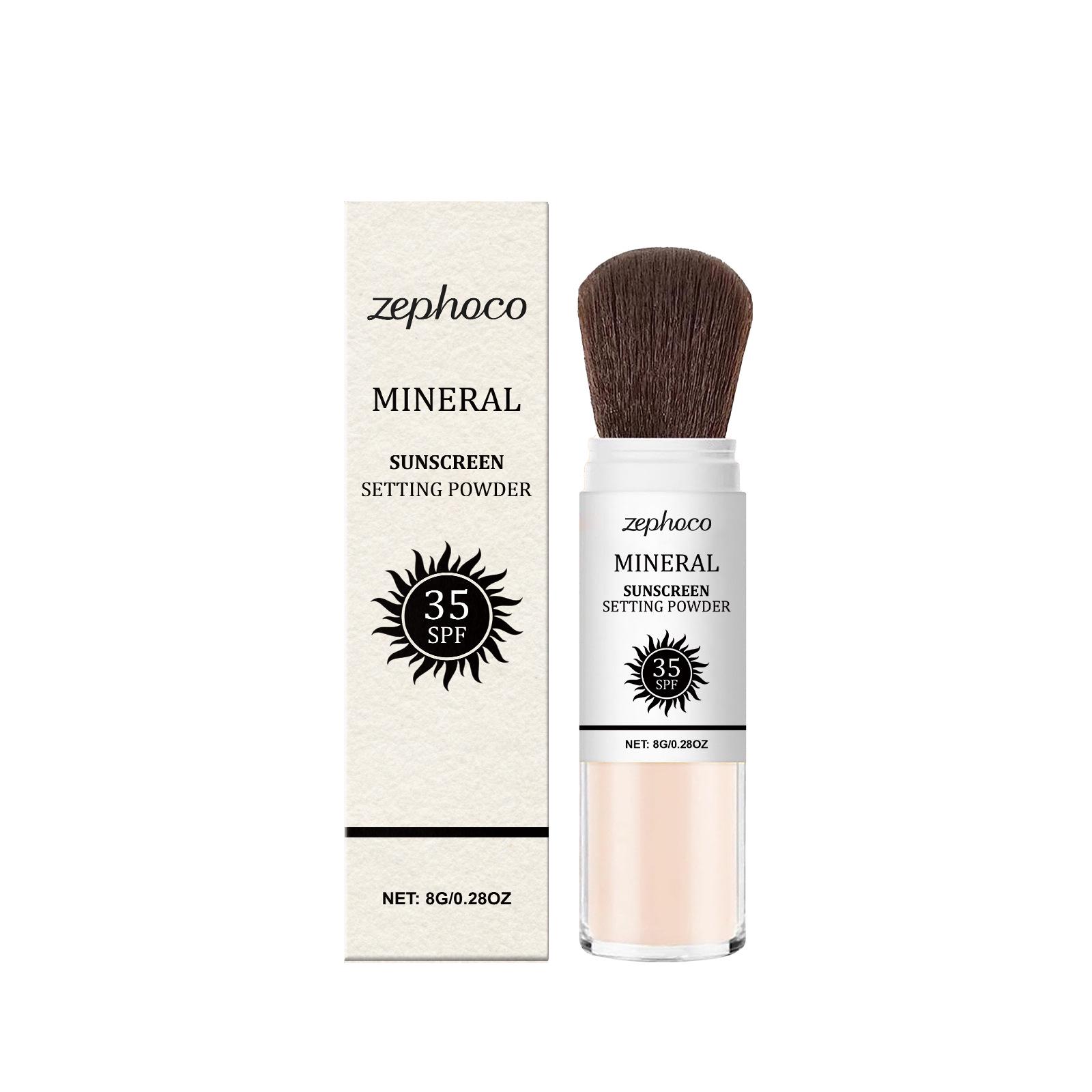 ZEPHOCO Natural Long-Lasting Setting Powder, Lightweight for Outdoor Protection and Oil Control Touch-ups.