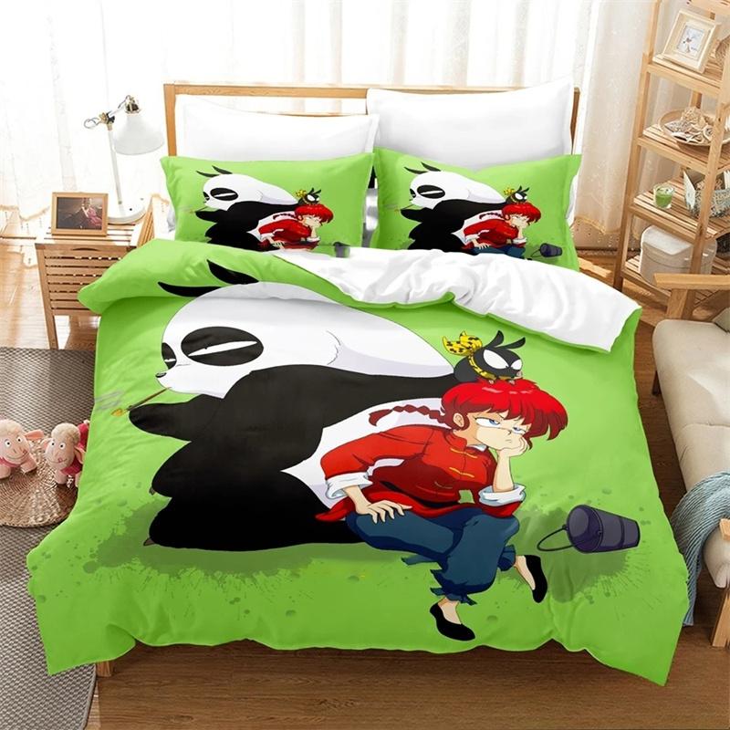Drukowane 3D Zestawy Pościeli Anime Ranma 1/2 wykwintny zestaw pościeli poszewka na kołdrę zestaw kołdry luksusowy prezent urodzinowy