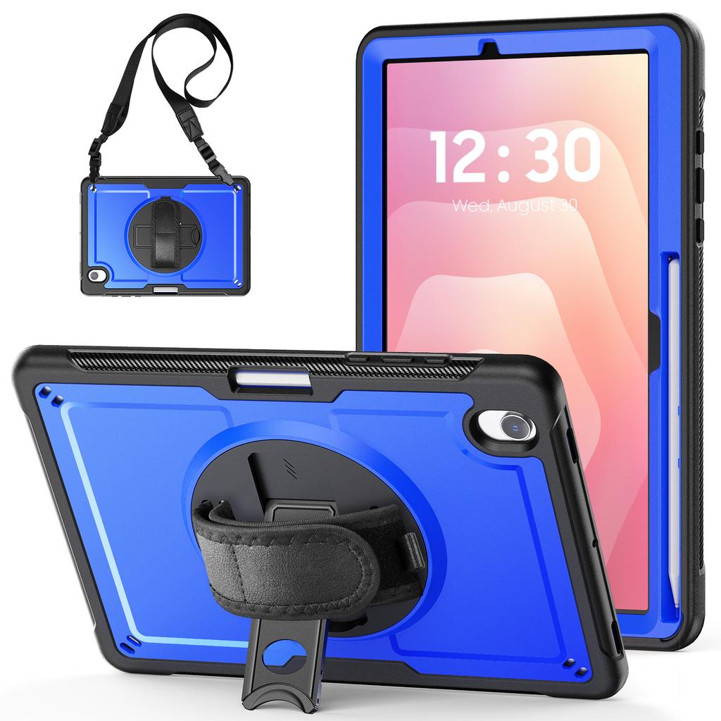 Für Samsung Galaxy Tab S10 Lite Hülle PC + TPE Tablet-Abdeckung mit Handschlaufe und Schultergurt
