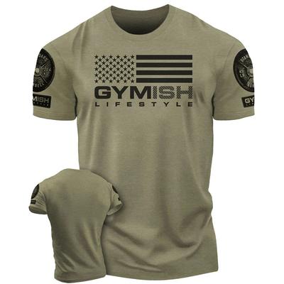 Summer Men's Printed T-shirt, Fitness Round Neck Plus Size Comfortable Short Sleeved Top, Sports Round Neck Men's Casual T-shirt