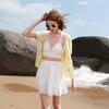 Women's Bow Knit Short Sleeve Cardigan