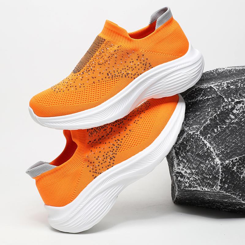 Women Mesh Walking Shoes 3CM Summer Loafers Outdoor Light Flats Black Breathable Fitness Sports Sneakers Comfortable Size 35-41