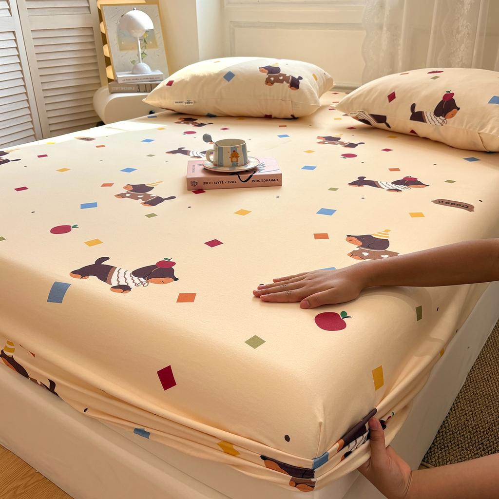 100% Cotton Bed Sheets Bed Bedroom Flower Printed Bed Cover Bedding (excluding Pillowcases) Single/Queen/King Washabl