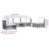 5 Piece Garden Lounge Set with Cushions Anthracite Steel