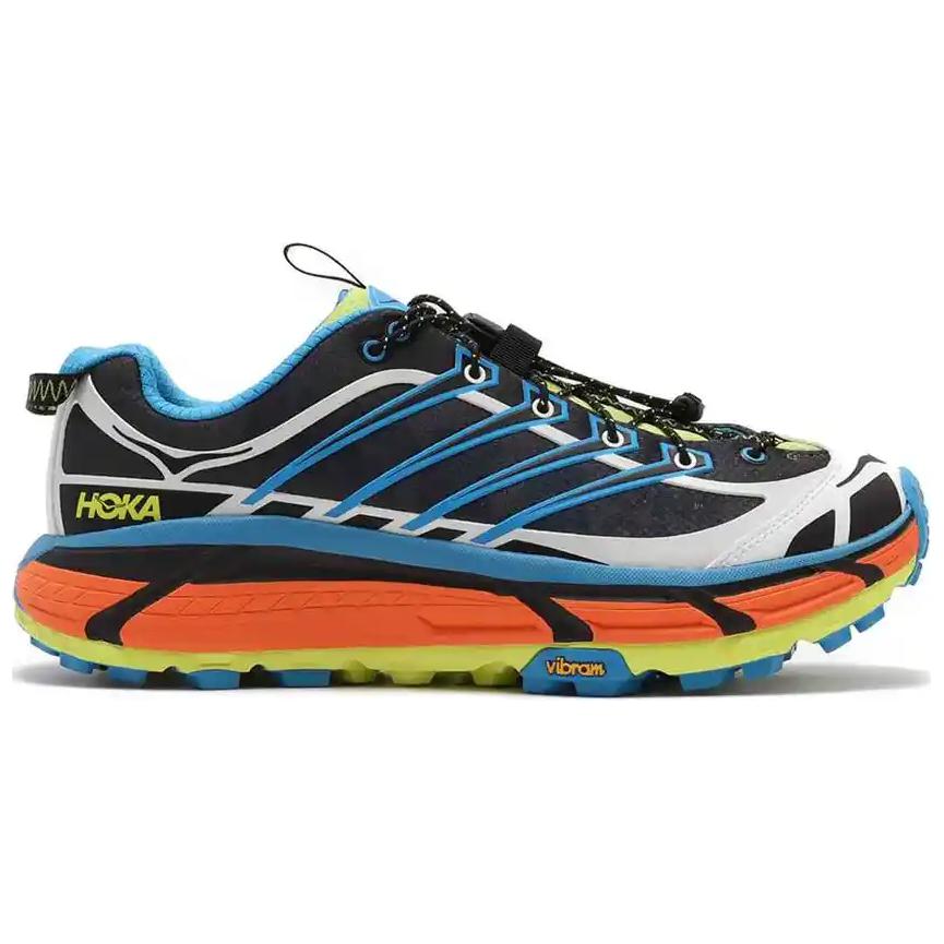 HOKA Mafate Three2 Black Diva Blue Orange Unisex Sneakers 1141572-BDVB