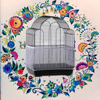 Soft Airy Bird Cage Seed Catcher Stretchy Nylon Mesh Net Cover Parrot Cage Skirt