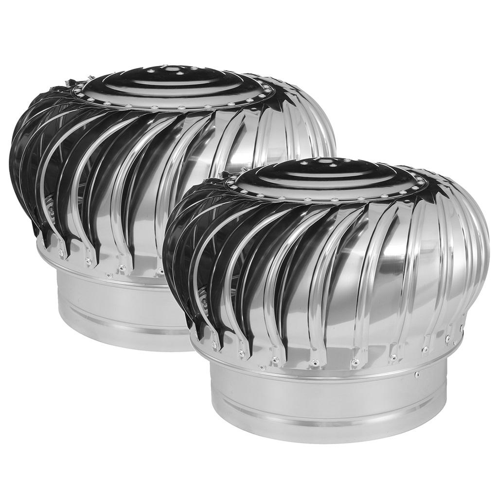 300/400 Mm Spinner Anti-downdraught Pipefit Roof Ventilating Fan Without Power Silent Stainless Steel Rotating Chimney Cowl Cap